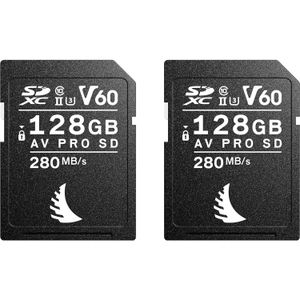 AngelBird Set 2 Carduri de Memorie AV PRO SDXC V60 UHS-I 128GB pentru Aparate Foto Nikon