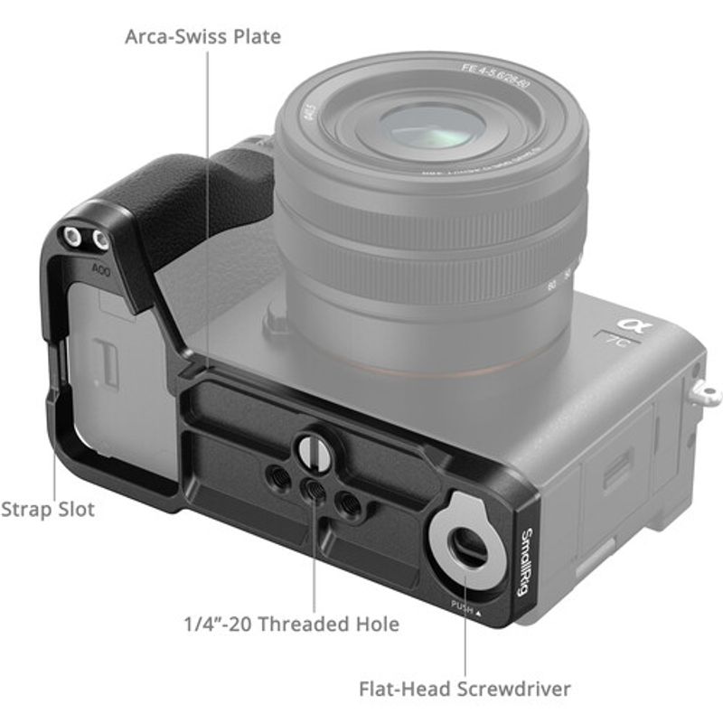 SmallRigLShapeMountPlatecuSiliconeHandlepentruSonyAlpha7CIIAlpha7CR4797