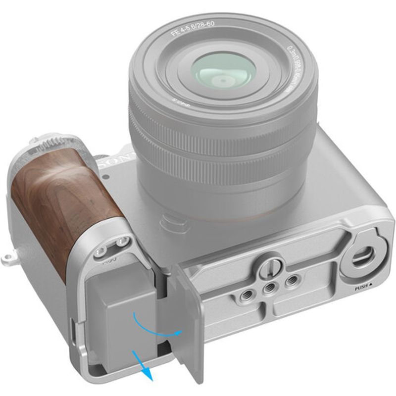 SmallRigLShapeMountPlatecuWoodenHandlepentruSonyAlpha7CIIAlpha7CR4796
