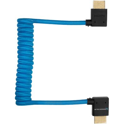 Kondor Blue Cablu Spiralat HDMI la HDMI Unghi Drept 12-24 inchi Albastru