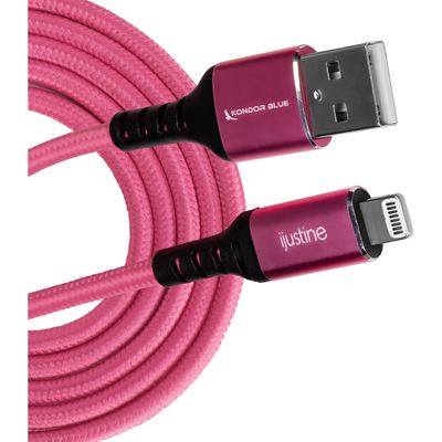 Kondor Blue Cablu iJustine Lightning la USB-A 1m Pink