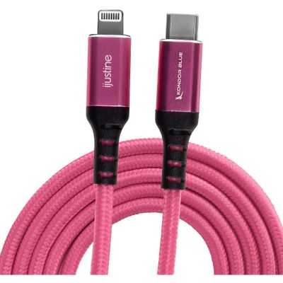 Kondor Blue Cablu iJustine Lightning la USB-C 1m Pink