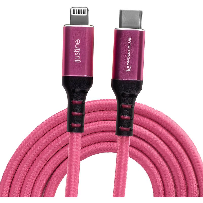 Kondor-Blue-Cablu-iJustine-Lightning-la-USB-C-1m-Pink.2