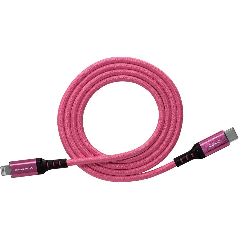 Kondor-Blue-Cablu-iJustine-Lightning-la-USB-C-1m-Pink.3