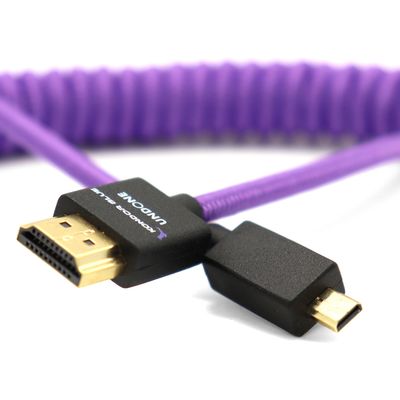 Kondor Blue Gerald Undone MK2 Cablu Spiralat Micro-HDMI la HDMI 12-24" Mov