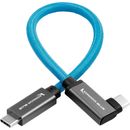 Kondor Blue Cablu USB C la USB C Unghi Drept 12" pentru Inregistrare SSD & Incarcare 8K