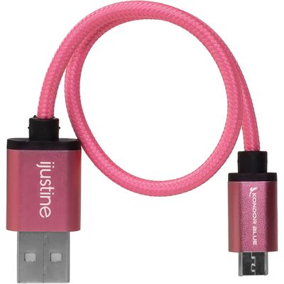 Kondor Blue iJustine Cablu USB A la Micro USB Fast Charging Data 25,4 cm Roz
