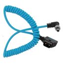 Kondor Blue Cablu Spiralat D-Tap la Locking DC 2.1mm Unghi Drept pentru Atomos Ninja/Shogun