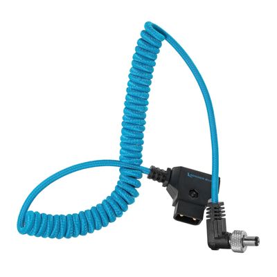 Kondor Blue Cablu Spiralat D-Tap la Locking DC 2.5mm Unghi Drept pentru Video Assist Monitor