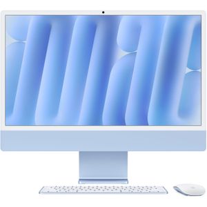 Apple iMac (2024) Sistem PC All in One 24" M4 Retina 4.5K 16GB SSD 256GB 10 Nuclee GPU macOS Sequoia Albastru