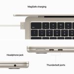 AppleMacBookAir13LaptopcuProcesorM28nucleeCPUsi8nucleeGPU16GBRAM256GBSSDStarlight