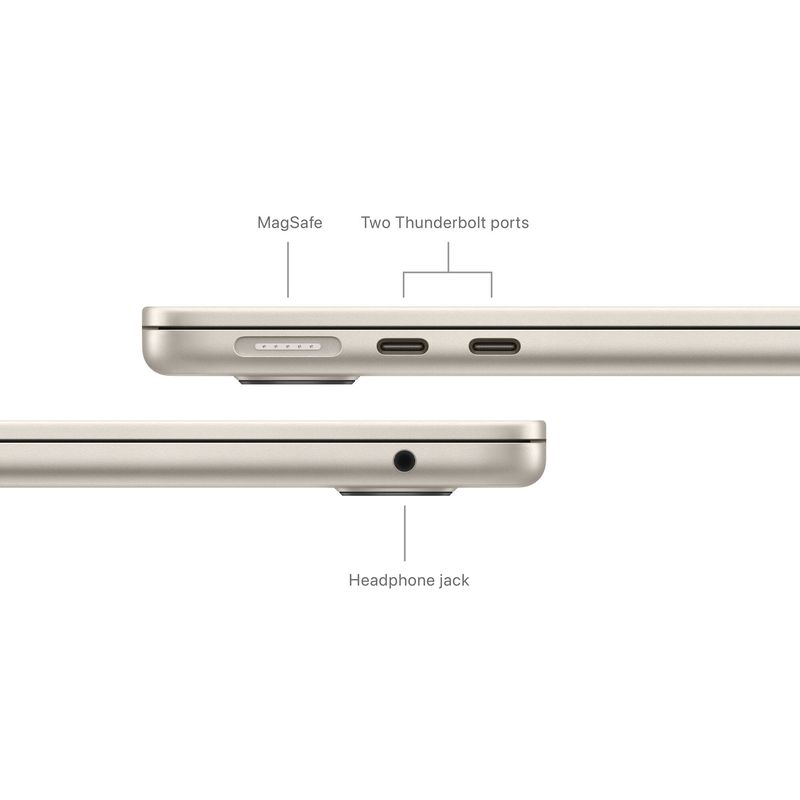 AppleMacBookAirLaptop13cuProcesorM38nucleeCPUsi8nucleeGPU16GBRAM256GBSSDStarlight