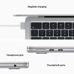 AppleMacBookAirLaptop13cuProcesorM38nucleeCPUsi8nucleeGPU16GBRAM256GBSSDSilver