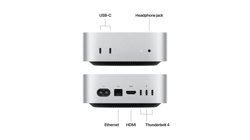 Apple Mac Mini PC cu Procesor M4 10 nuclee CPU si 10 nuclee GPU