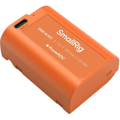SmallRig 4979 Acumulator Reincarcabil cu USB-C pentru Camerele Panasonic DMW-BLK22 Portocaliu