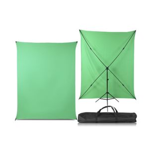 Fancier X-Drop Kit Suport Portabil cu Fundal Verde 1.5x2 m