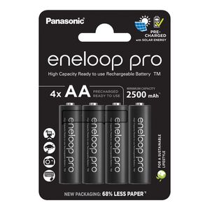 Panasonic Eneloop Pro Acumulatori NI-MH Tip R6 AA de 2500mAh Pachet 4 bucati