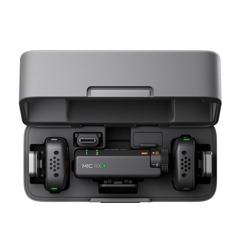 DJI-Mic-Mini-Dual-2-TX---1-RX-cu-Carcasa-Incarcare