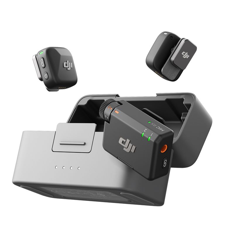 DJI-Mic-Mini-Dual-2-TX---1-RX-cu-Carcasa-Incarcare