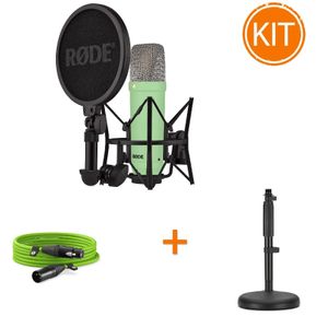 Set Microfon Studio Rode NT1 Signature Verde + Cablu XLR Rode 6m + Stativ Rode DS1