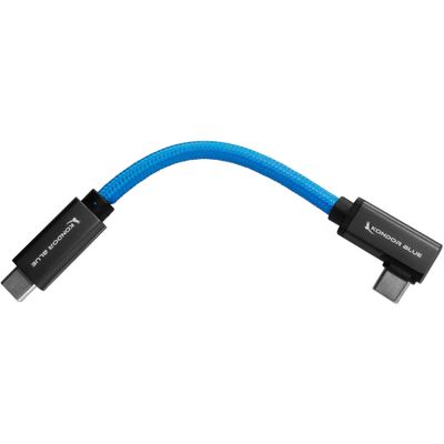 Kondor Blue Cablu USB C la USB C pentru SSD Incarcare Inregistrare 8K Unghi Drept 12,7 cm