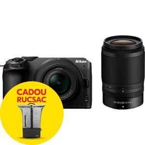 Nikon Z 30 Aparat Foto Mirrorless 20,9 MP Kit cu Obiectiv 16-50mm DX f/3.5-6.3 VR  + 50-250mm DX f/4.5-6.3 VR