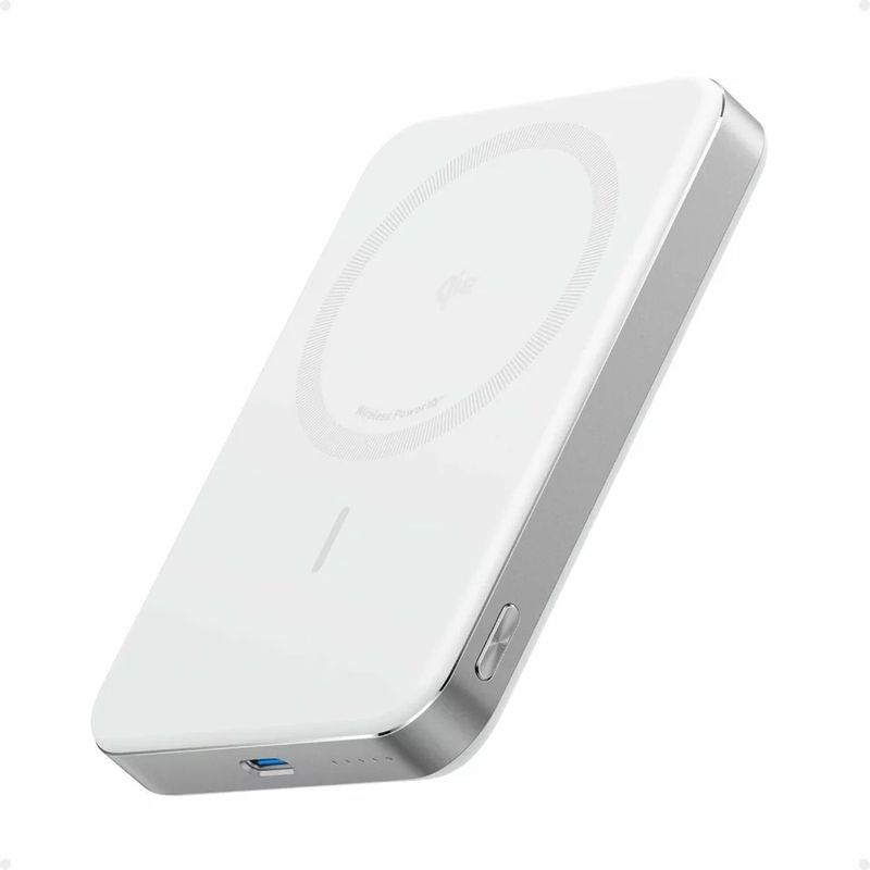 Anker-Acumulator-Extern-Magnetic-Wireless-MagGo-10000-mAh-Ultra-Slim-Qi2-15W-Alb