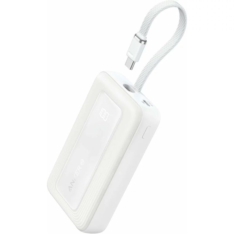 Anker-Acumulator-Extern-10000-mAh-30W-Cablu-USB-C-Alb