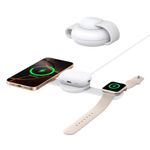 AnkerMagGo3in1IncarcatorWirelessMagSafeQi215WPliabilpentruiPhone1516AirPodsAppleWatchAlb