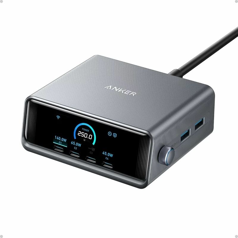 Anker-Prime-Incarcator-si-Statie-Incarcare-Ultra-Fast-GaN-250W-Negru