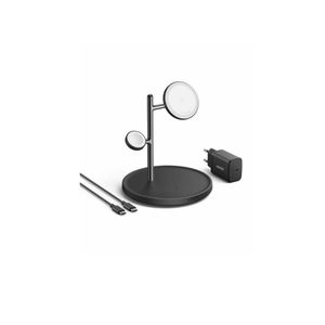Anker MagGo 3-in-1 Stand Qi 2.0 Incarcator Wireless 15W Negru