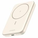 Ugreen Magnetic Baterie Externa 5.000 mAh Wireless PD 15W Qi 7.5W USB-C MagSafe Bej