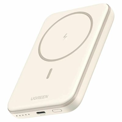 Ugreen Magnetic Baterie Externa 5.000 mAh Wireless PD 15W Qi 7.5W USB-C MagSafe Bej