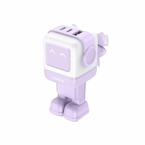 Ugreen Uno Incarcator Retea 65W GaN QC 2x USB-C 1x USB-A Violet