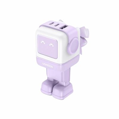 Ugreen Uno Incarcator Retea 65W GaN QC 2x USB-C 1x USB-A Violet