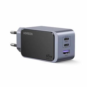 Ugreen Nexode Air Incarcator Retea 65W 2x USB-C 1x USB-A GaN QC Gri/Negru