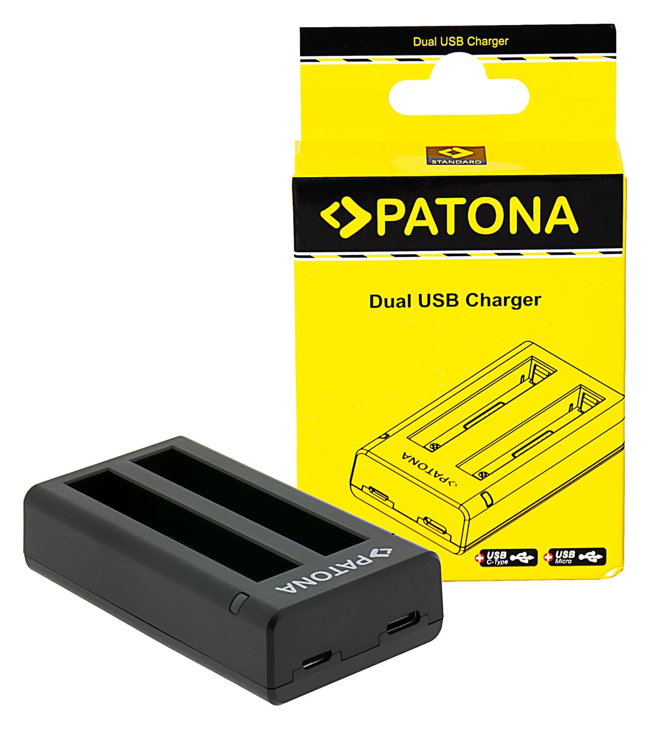 Patona Incarcator Dublu pentru Insta360 X4 cu Cablu USB-C Inclus