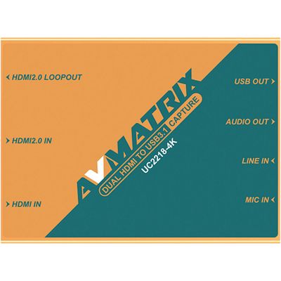 AVMATRIX UC2218-4K Placa de Captura Dual HDMI la USB 3.1 Type-C