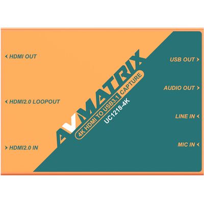 AVMATRIX UC1218-4K Placa de Captura 4K HDMI La USB 3.1 Type-C Video