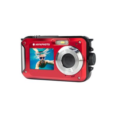 AgfaPhoto WP8000 Aparat Foto Compact 24mpx Subacvatic Rezistent la Socuri Rosu