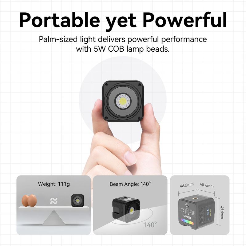 Ulanzi L3 COB Lampa LED RGB L052GBB1 5W CRI90 -4-.jpg
