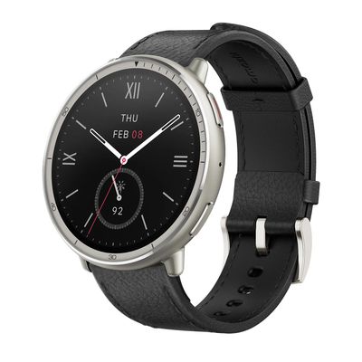 Amazfit Active 2 NFC Smartwatch cu Bratara Black Leather
