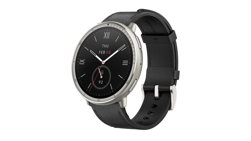 Amazfit Active 2 NFC Smartwatch cu Bratara Black Leather-F64.ro