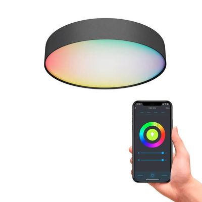 Plafoniera LED Smart Calex Diametru 30cm RGB Negru