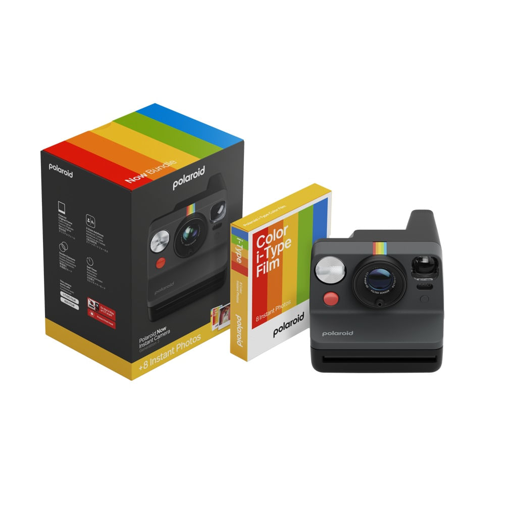 Polaroid Now Gen 3 Set Camera Foto Instant Negru cu Film Color 8 Poze