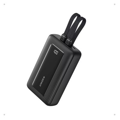 Anker PowerCore Acumulator Extern 20.000 mAh 30W Porturi USB-C/USB-A si Cablu Integrat USB-C+Lightning Negru