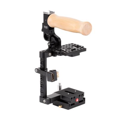 Wooden Camera Cage Unified pentru Cinema Camera 4K/6K cu Grip de Lemn