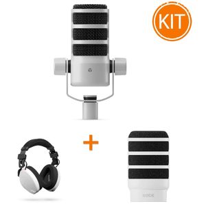 Pachet Rode Podmic USB White Microfon Dinamic Alb + Casti Rode NTH-100W + Pop filtru Rode WS14
