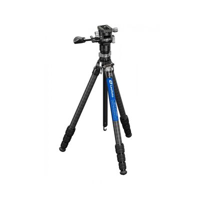 Leofoto LY-224C Kit Trepied Carbon cu Cap Video BV-0R si Baza Nivelare LB-38 Negru