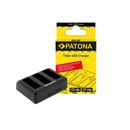 Patona 1422 Incarcator Triplu replace pentru DJI Osmo Action 3 si 4 cu cablu USB-C Inclus